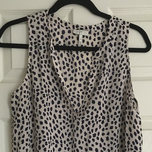 Joie Tops - Joie Silk Top, Leopard Cream/Navy, Sz. M